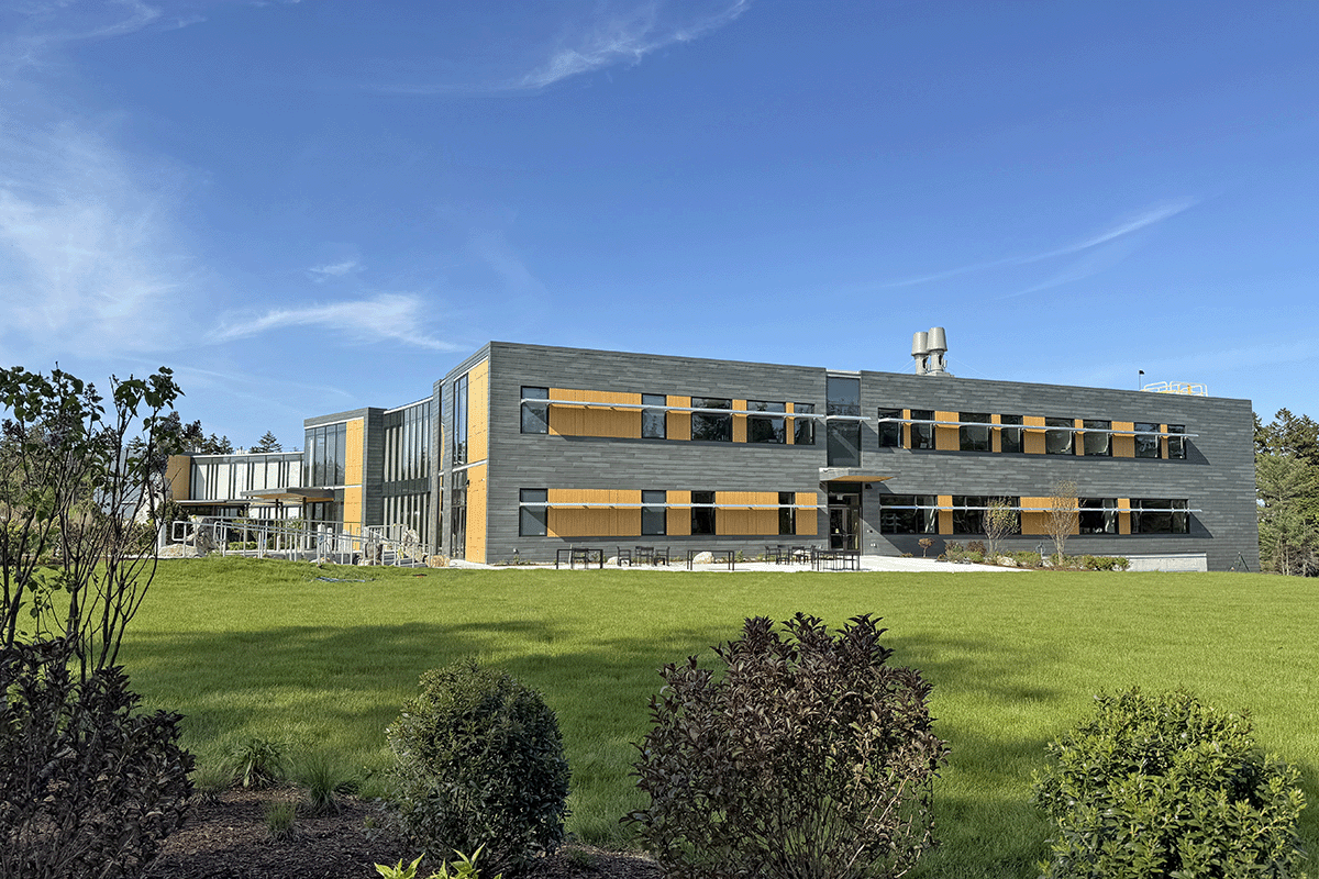a view of the new Harold Alfond Center for Ocean Education and Innovation at Bigelow Laboratory for Ocean Sciences