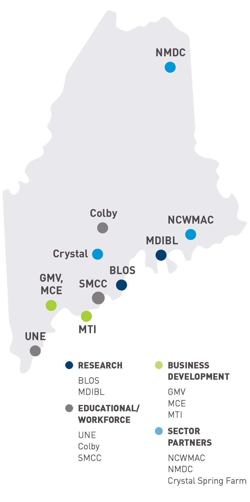 map showing MARIA partner locations